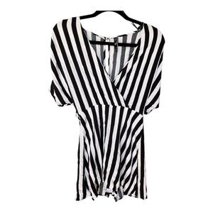 Zara Black and White Striped Jumpsuit (Shorts) Size M